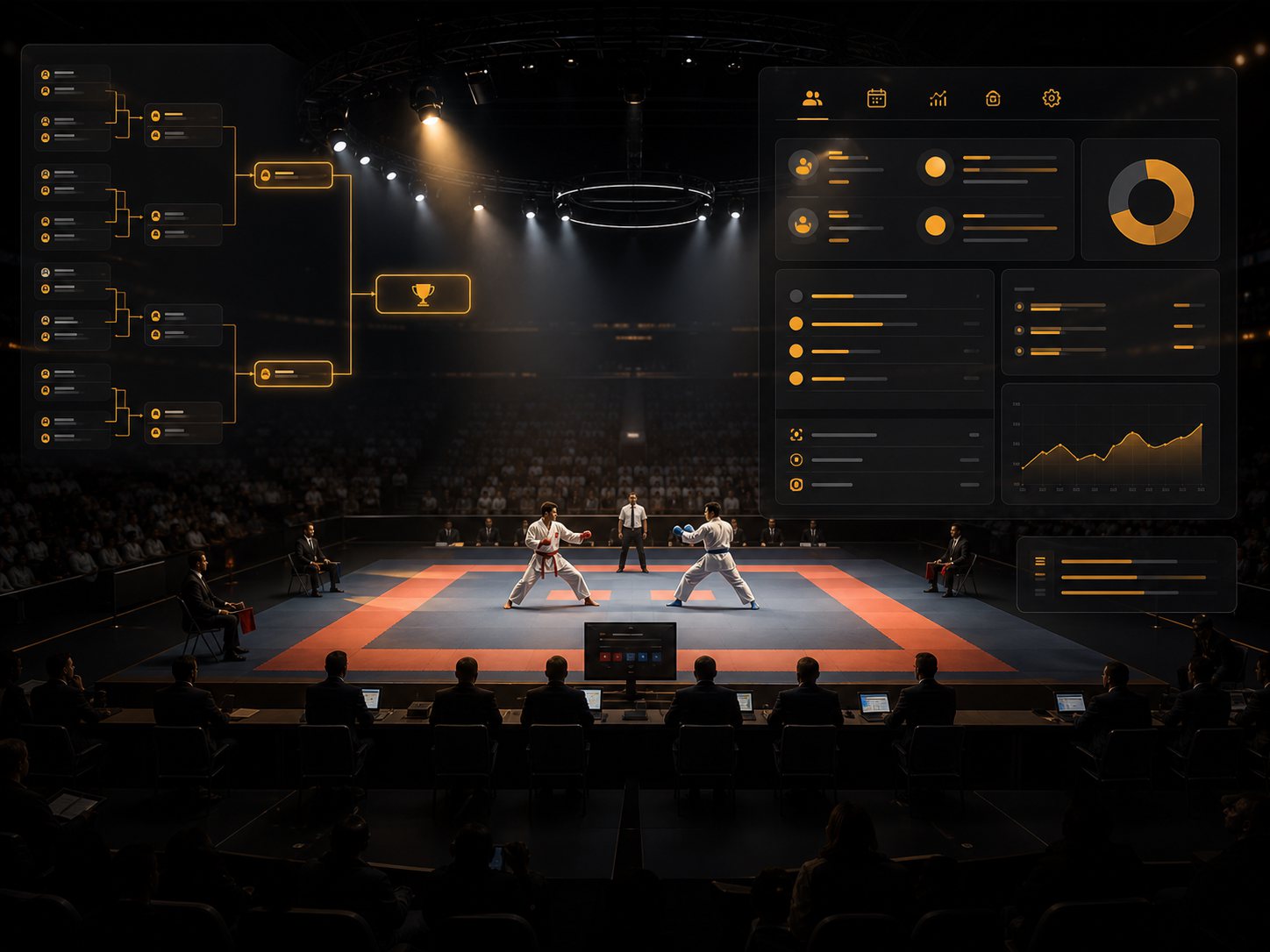 Arena com sistema de gestão de torneios